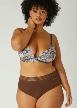 Sale Ashley Stewart 3 Pack YMI Wireless Bras Brown