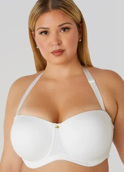 Discount Ashley Stewart 6 Way Convertible Butterfly Bra White