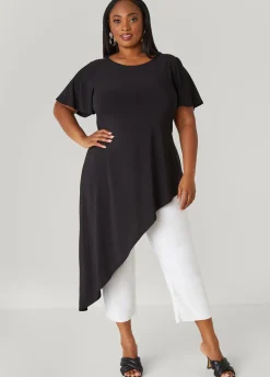 Sale Ashley Stewart Asymmetric Stretch Knit Top