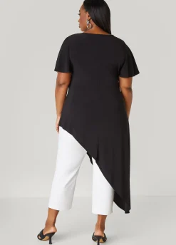Sale Ashley Stewart Asymmetric Stretch Knit Top