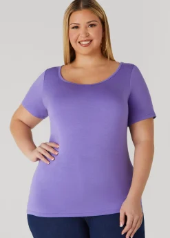 Discount Ashley Stewart Basic Scoop Neck Tee