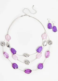 Best Ashley Stewart Bead And Crystal Necklace Set