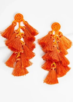 Fashion Ashley Stewart Beaded Tassel Earrings Exuberance