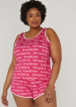 Sale Ashley Stewart Bebe Printed Tank And Shorts Set Pink