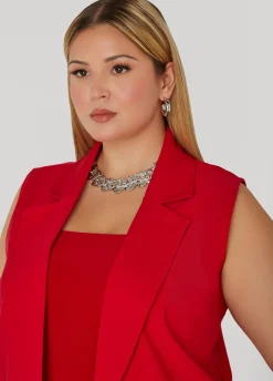 Discount Ashley Stewart Button Embellished Vest
