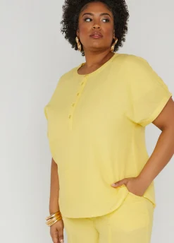 Sale Ashley Stewart Button Front Tunic