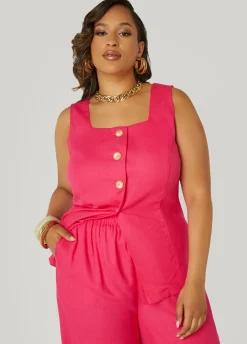 Sale Ashley Stewart Button Front Vest