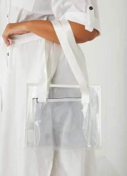 Online Ashley Stewart Pouch And Tote Set Clear