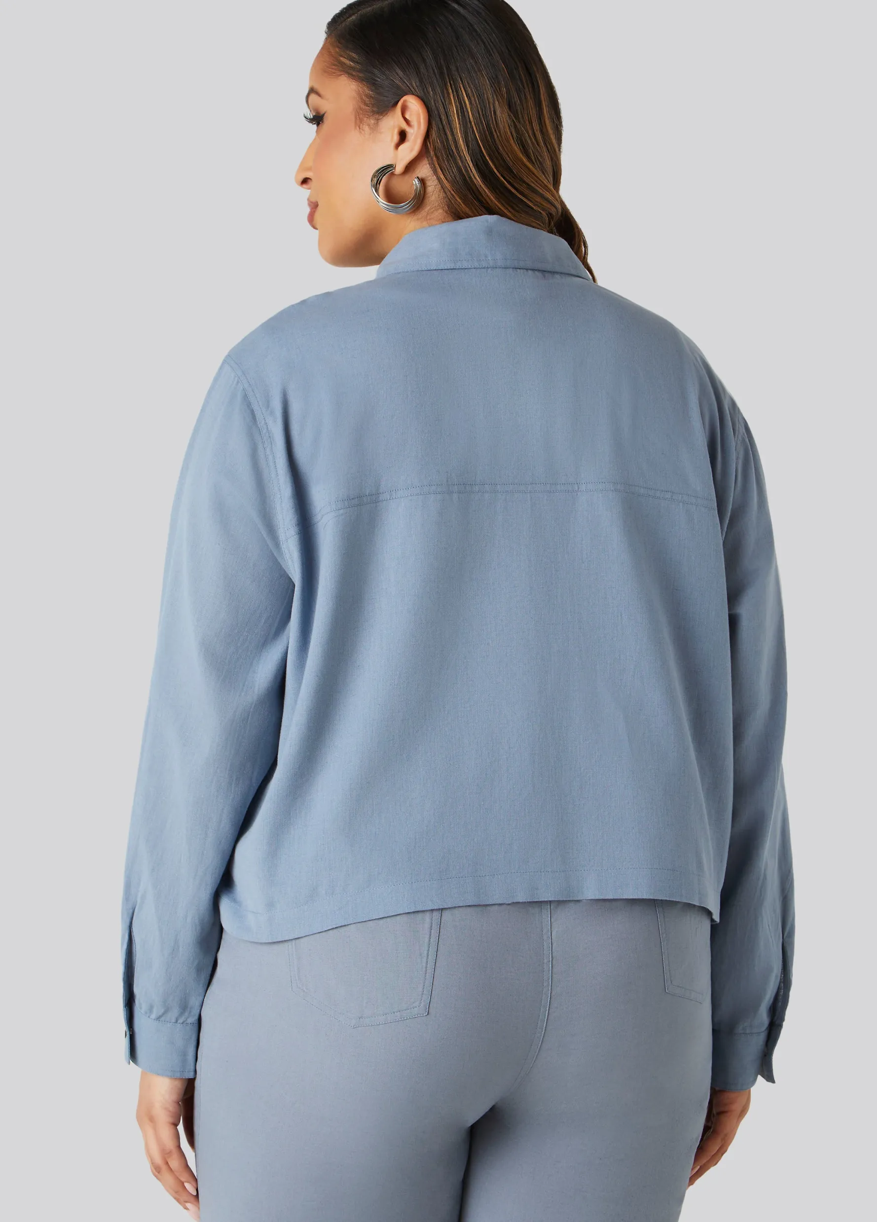 Clearance Ashley Stewart Cotton And Linen Jacket