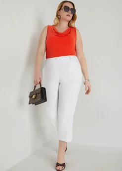 Outlet Ashley Stewart Cowl Neck Ruched Knit Top