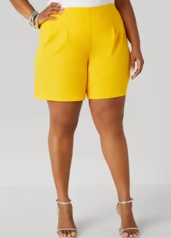 Online Ashley Stewart Crepe High Rise Shorts