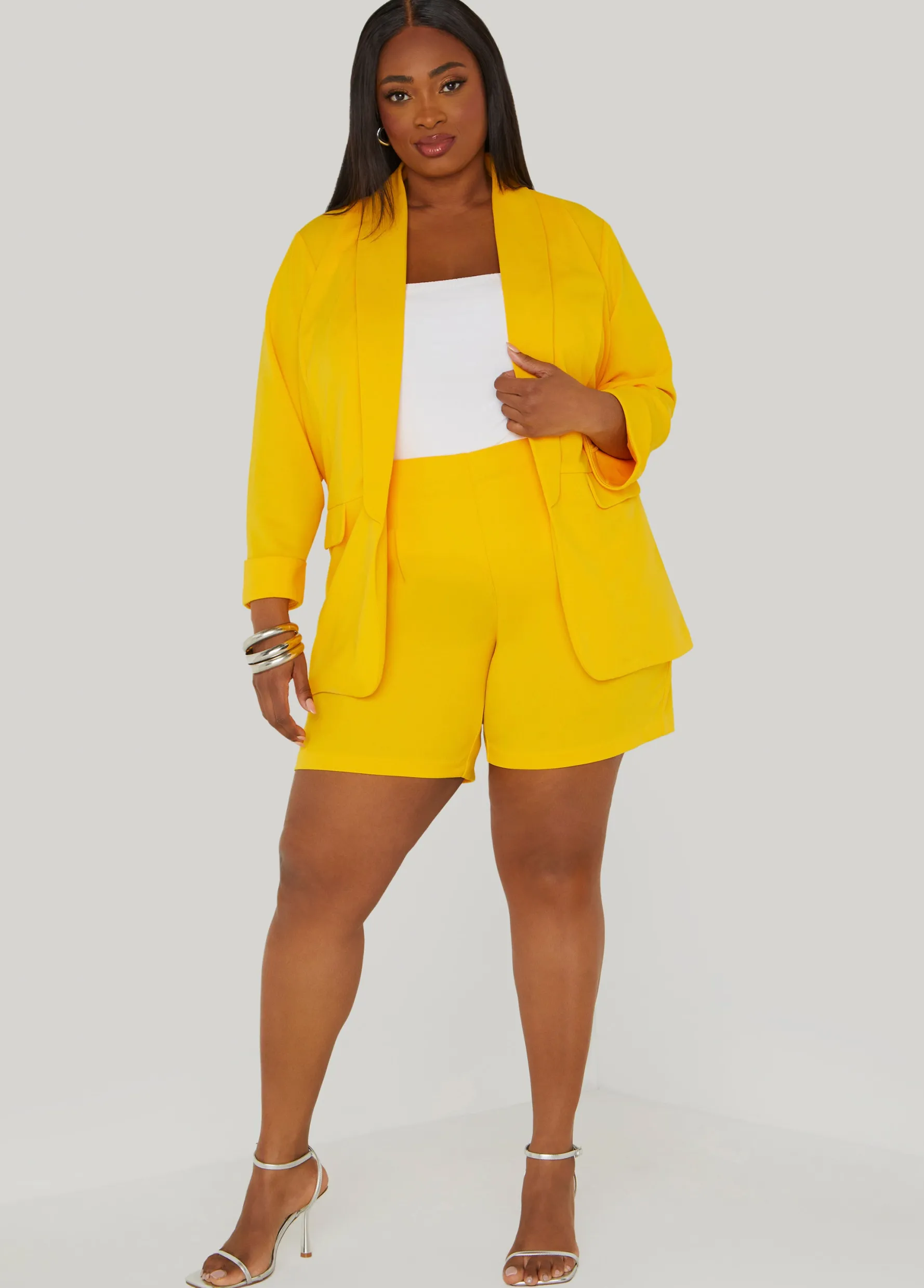 Online Ashley Stewart Crepe High Rise Shorts