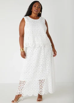 Discount Ashley Stewart Crochet Maxi Skirt