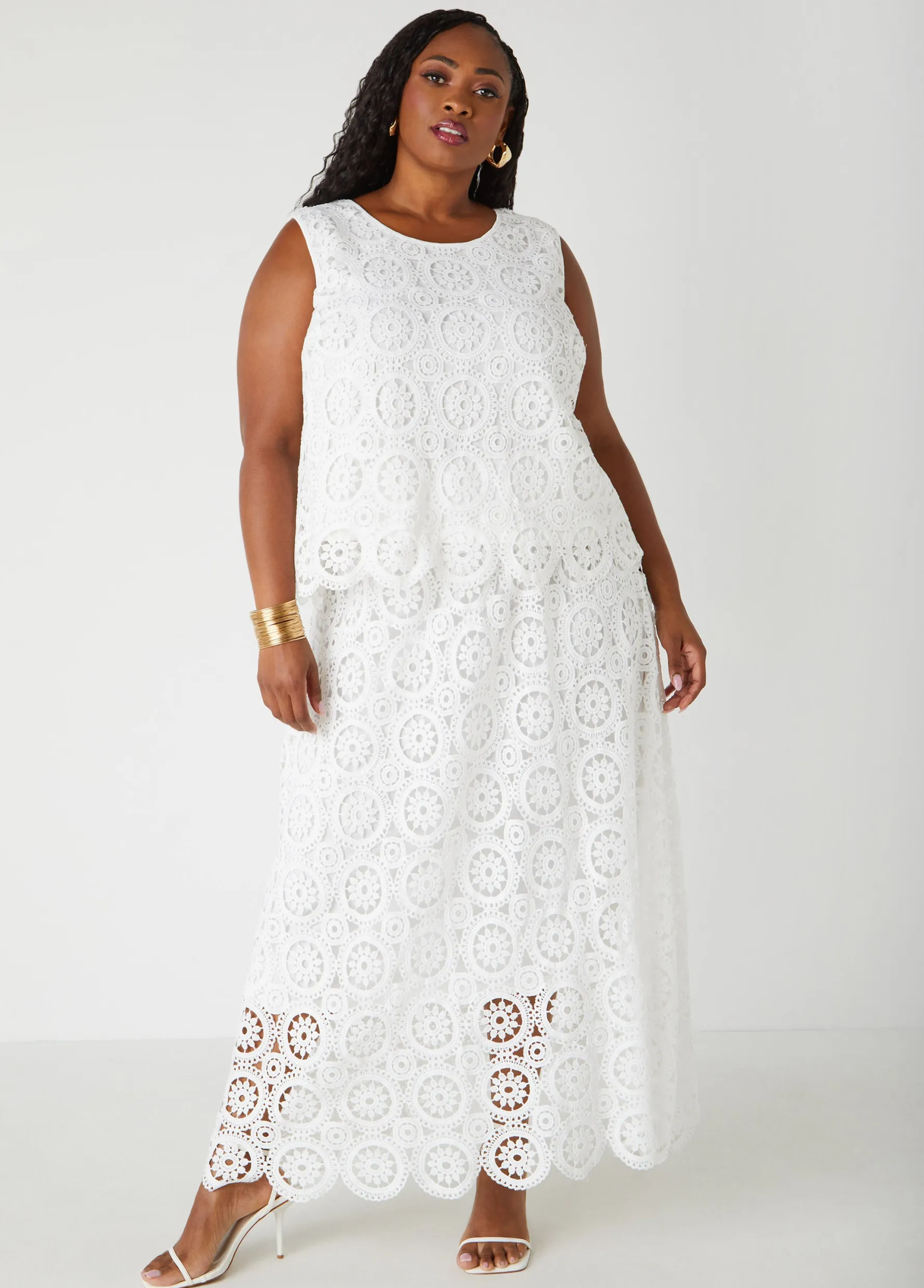 Discount Ashley Stewart Crochet Maxi Skirt