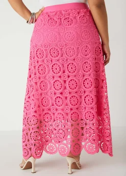 Discount Ashley Stewart Crochet Maxi Skirt