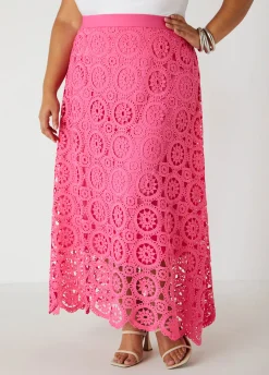 Discount Ashley Stewart Crochet Maxi Skirt