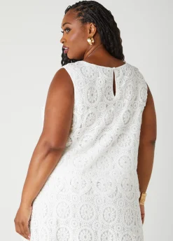 New Ashley Stewart Crocheted Top