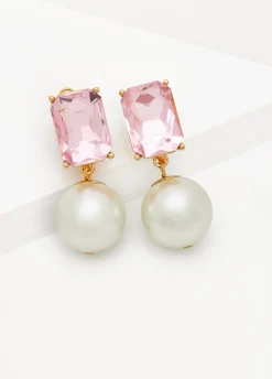 Hot Ashley Stewart Crystal And Faux Clip On Earrings Pearl