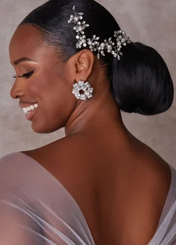 Fashion Ashley Stewart Crystal And Faux Pearl Headpiece Silver