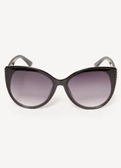 Discount Ashley Stewart Crystal Cat Eye Tinted Sunglasses Black