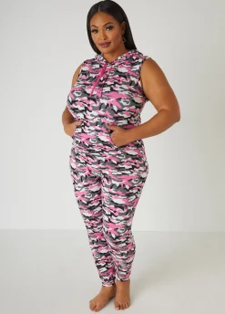 Clearance Ashley Stewart Emme Jordan Camo PJ Set Pink