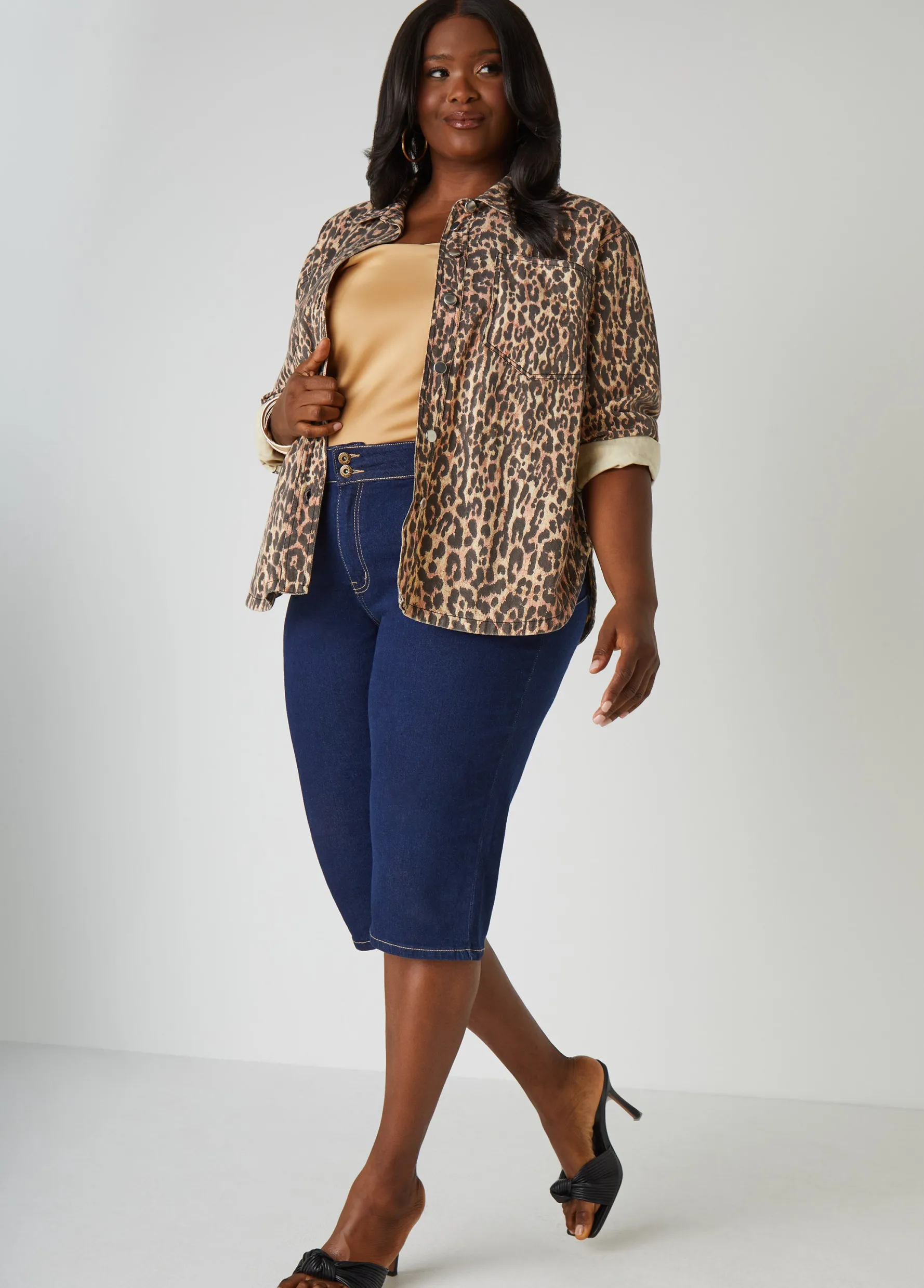 Outlet Ashley Stewart Fearless Denim Capris