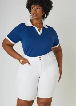 Sale Ashley Stewart Fearless Stretch Denim Shorts