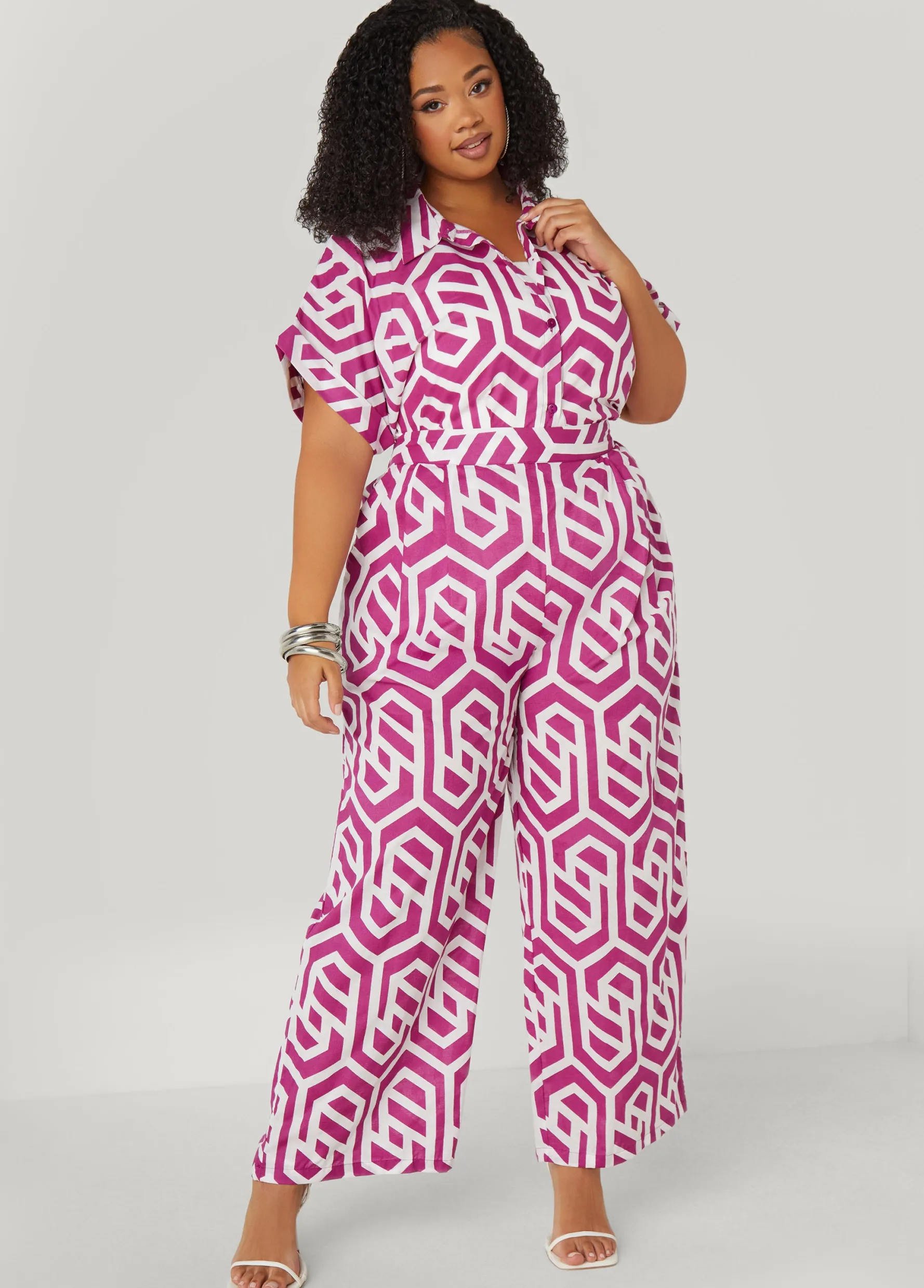 Clearance Ashley Stewart Geo Print Cotton Pants