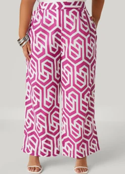Clearance Ashley Stewart Geo Print Cotton Pants