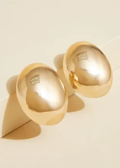 Clearance Ashley Stewart Tone Dome Stud Earrings Gold