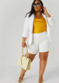 Clearance Ashley Stewart High Rise Crepe Shorts