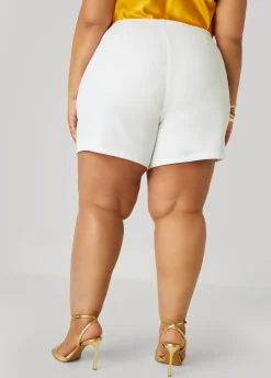 Clearance Ashley Stewart High Rise Crepe Shorts