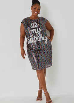 Clearance Ashley Stewart It's My Birthday Dress Multi