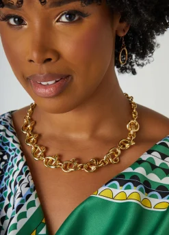 Clearance Ashley Stewart Knotted Tone Necklace Gold