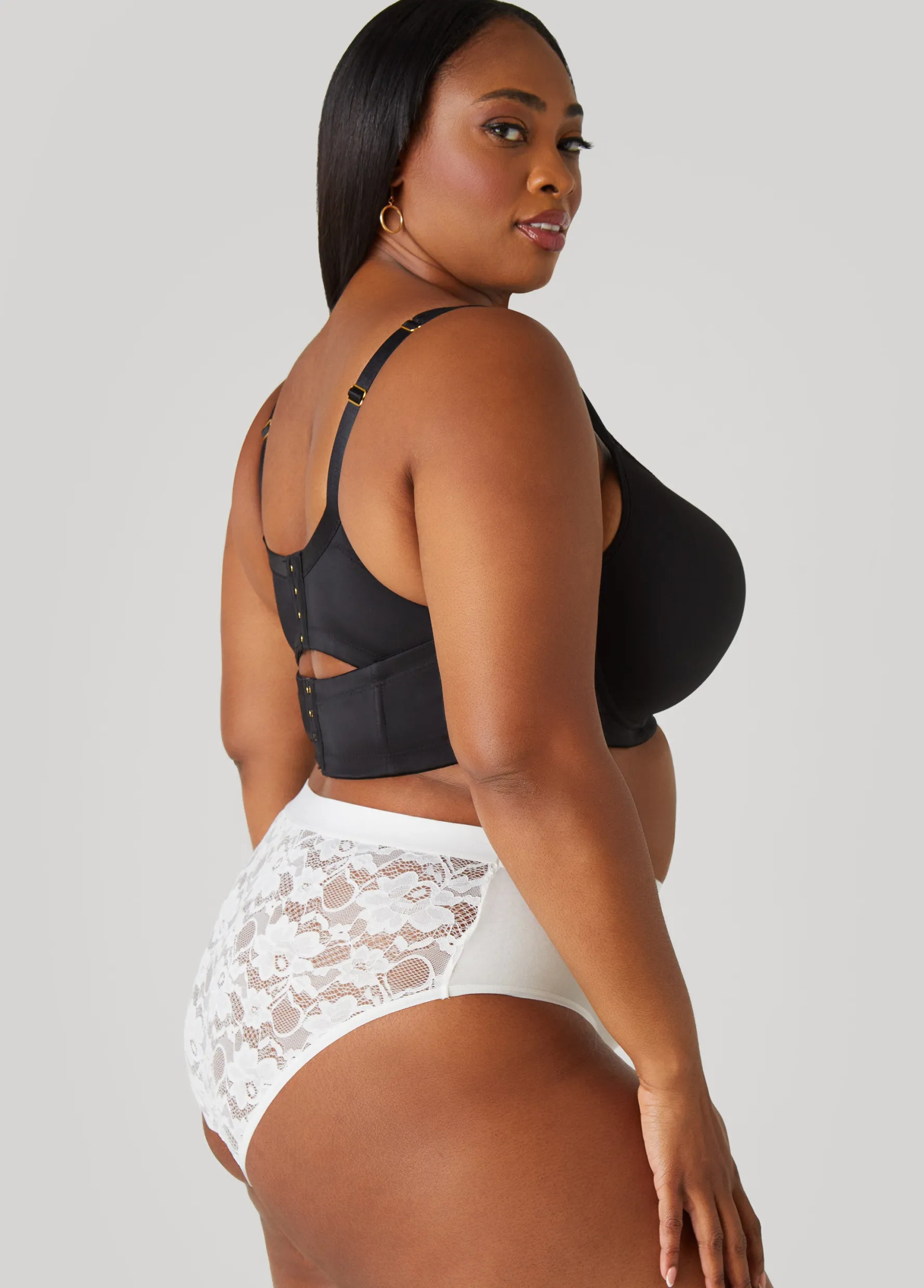 Hot Ashley Stewart Lace Paneled Hipster Panty