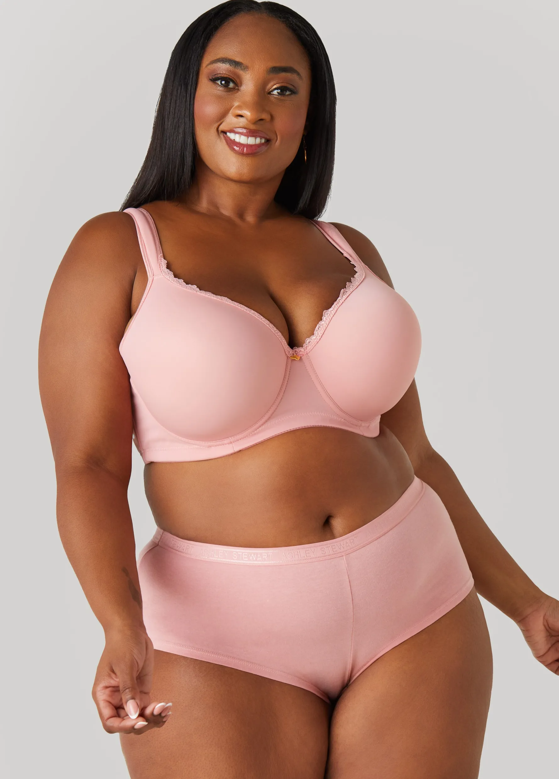 New Ashley Stewart Logo Cotton Blend Boyshorts