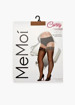 Best Ashley Stewart MeMoi Silky Sheer Lace Thigh High