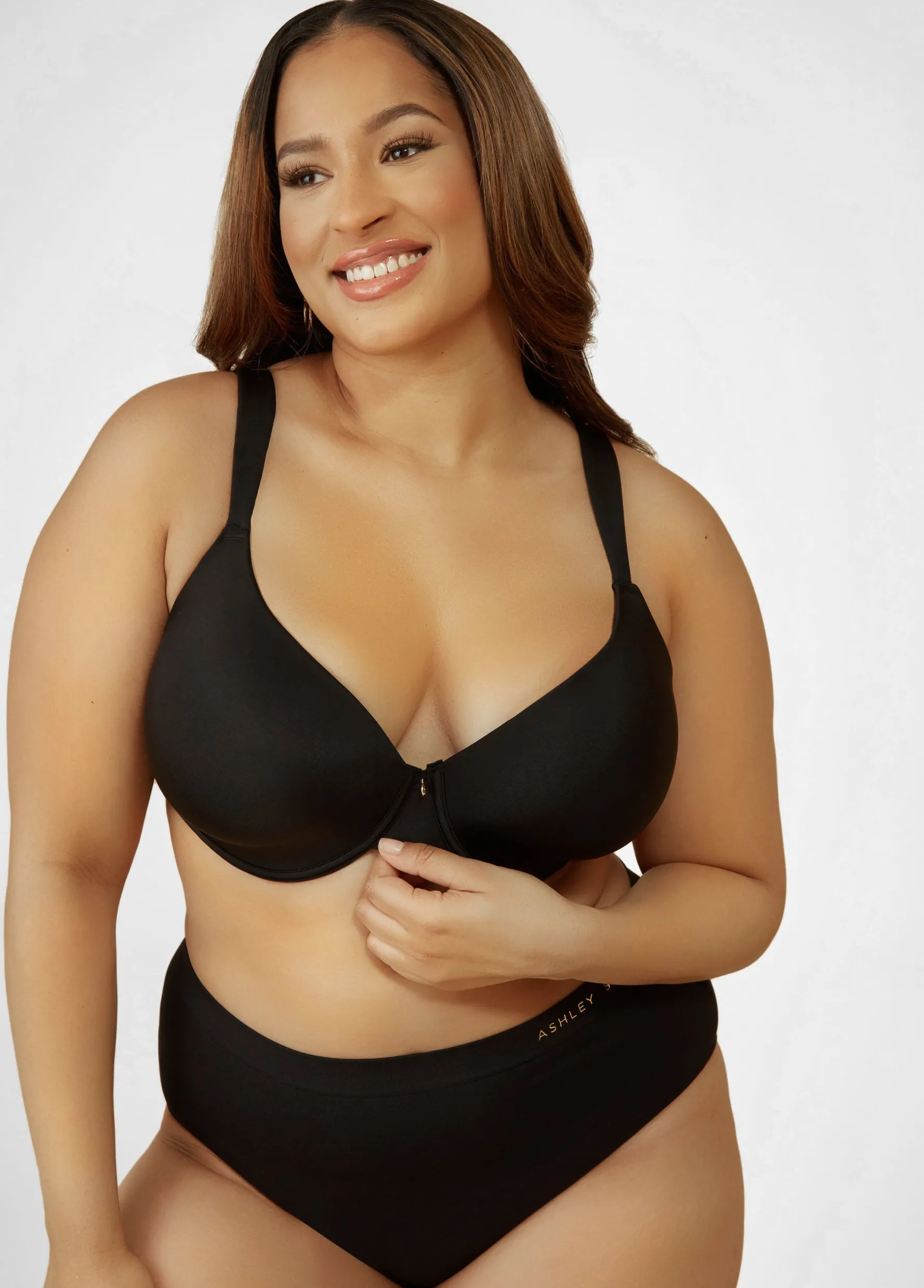 Clearance Ashley Stewart Micro Underwired T-Shirt Bra Black
