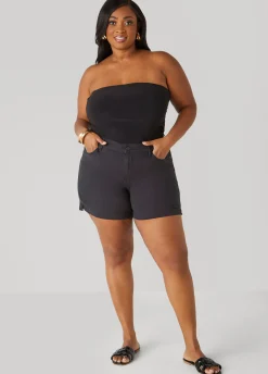Sale Ashley Stewart Mid Rise Denim Shorts