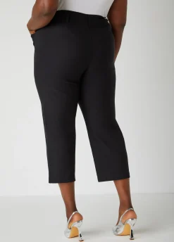 Clearance Ashley Stewart Millennium Cropped Mid Rise Pants Black