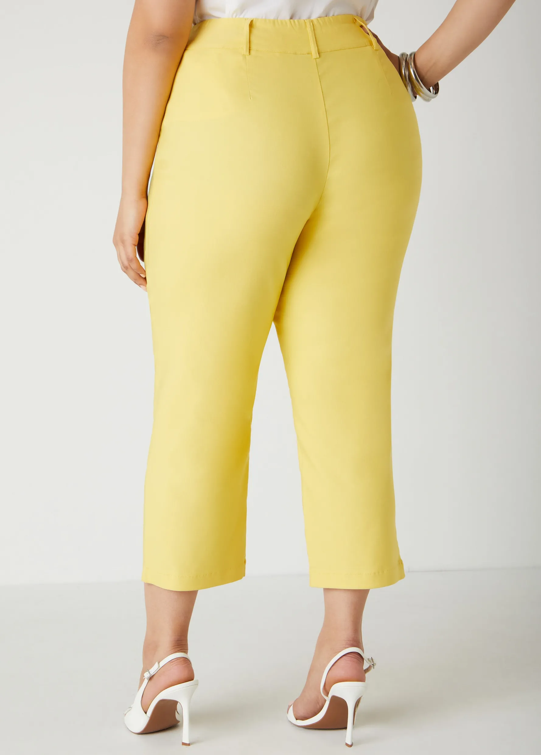 New Ashley Stewart Millennium Cropped Twill Pants