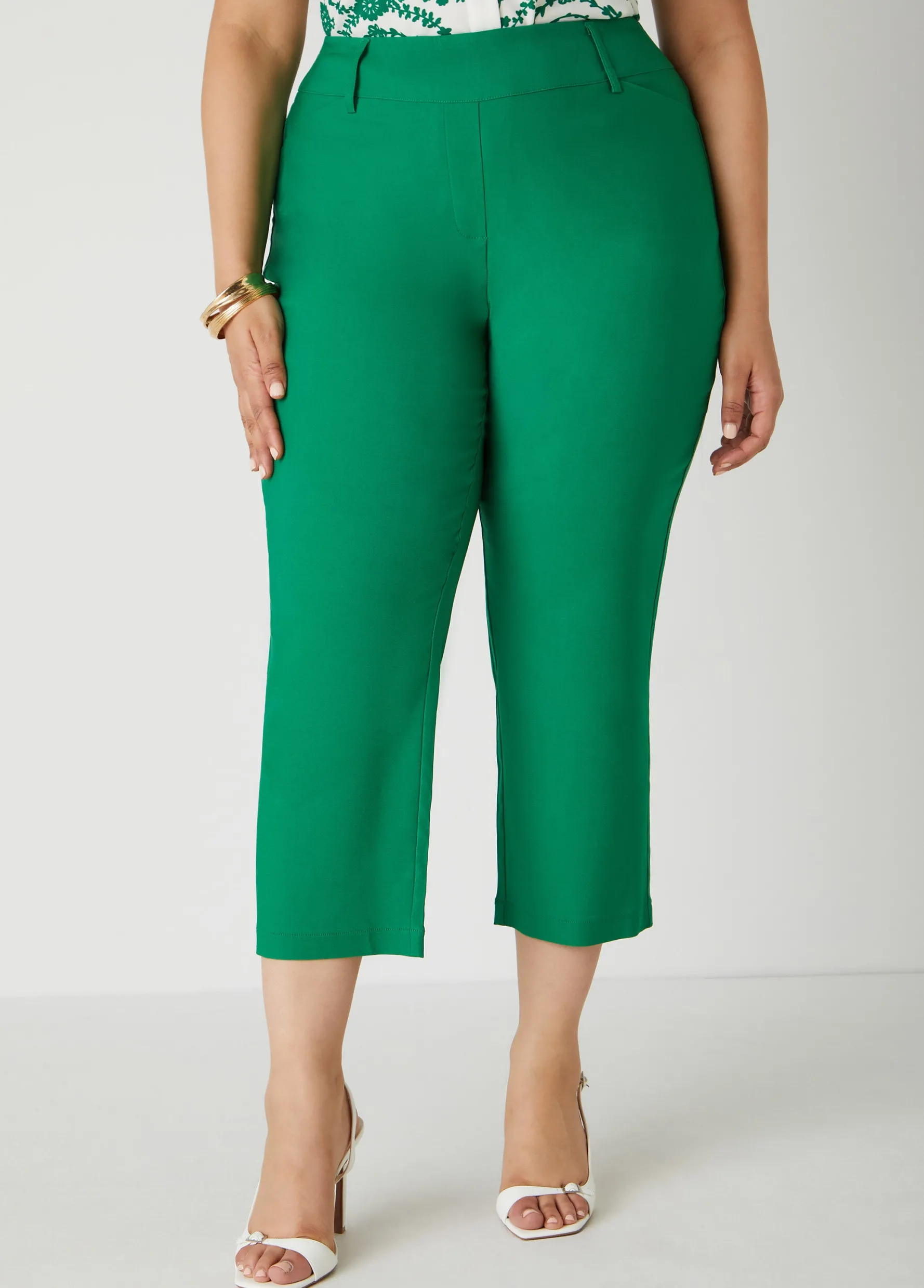 New Ashley Stewart Millennium Cropped Twill Pants