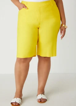 Hot Ashley Stewart Millennium High Waist Bermuda Shorts