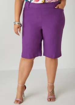 Hot Ashley Stewart Millennium High Waist Bermuda Shorts
