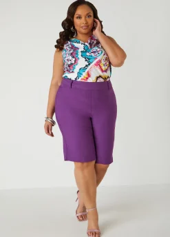 Hot Ashley Stewart Millennium High Waist Bermuda Shorts