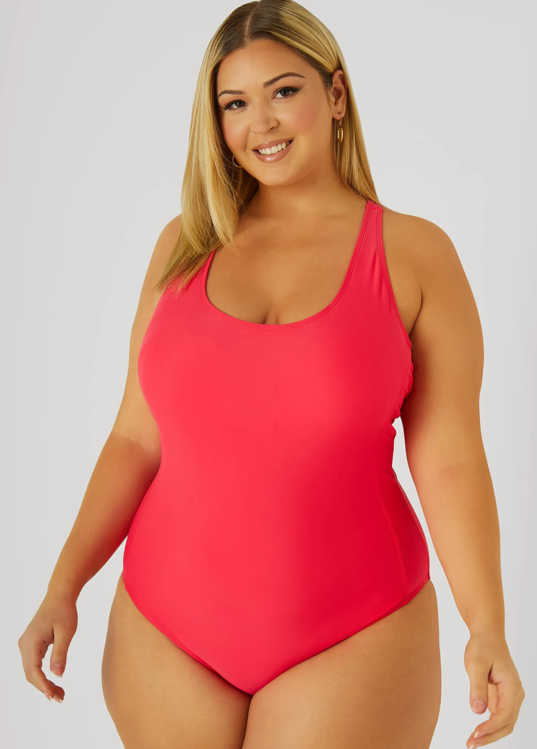 Online Ashley Stewart Nicole Miller Swimsuit Fuchsia