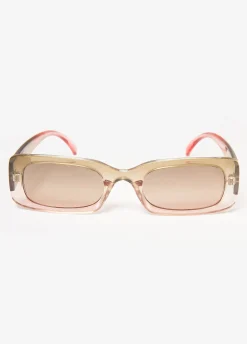 Clearance Ashley Stewart Ombre Rectangle Tinted Sunglasses Green