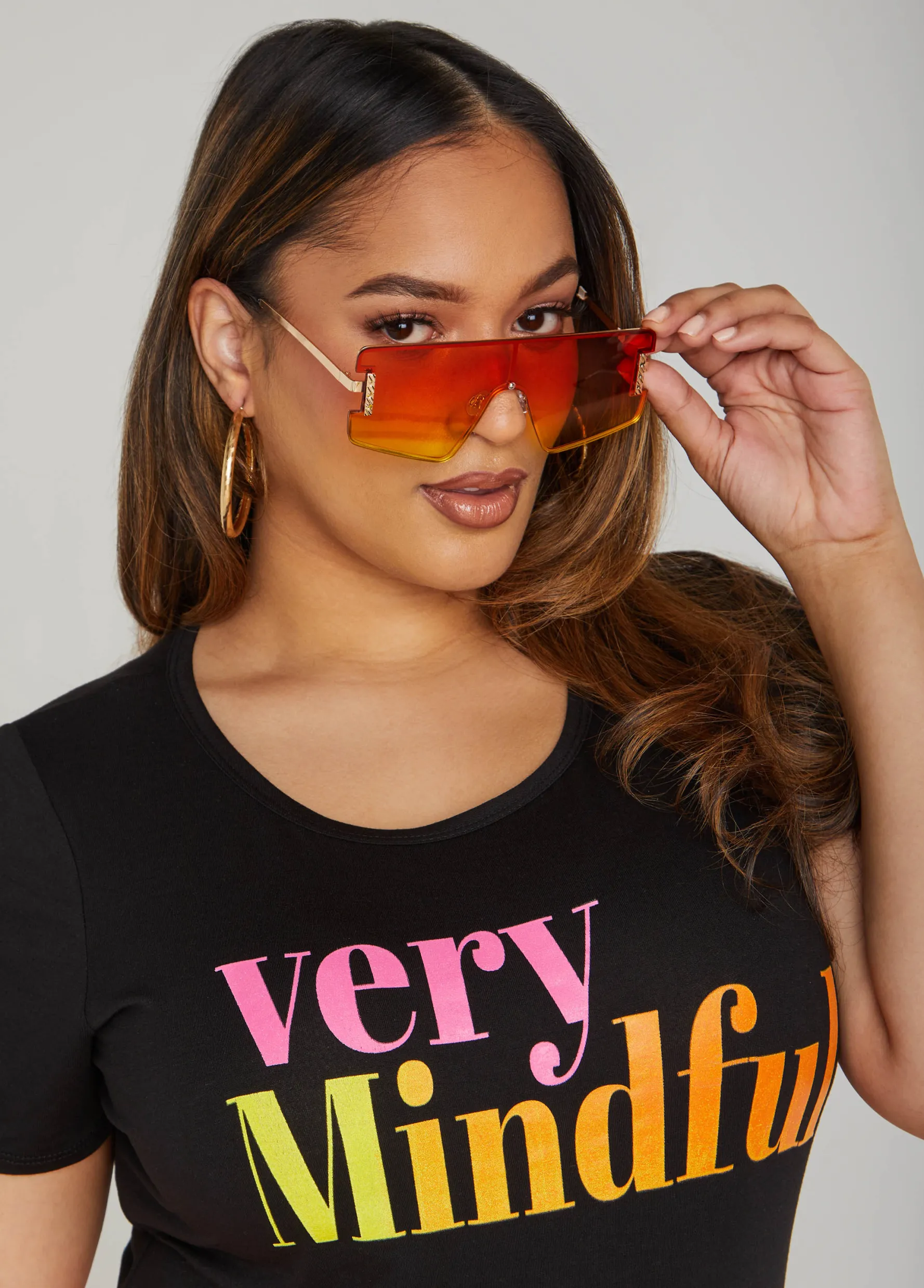 Online Ashley Stewart Ombre Shield Sunglasses Orange