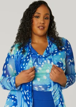 Best Ashley Stewart Open Front Abstract Mesh Duster Multi