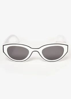 Discount Ashley Stewart Outlined Cat Eye Sunglasses White